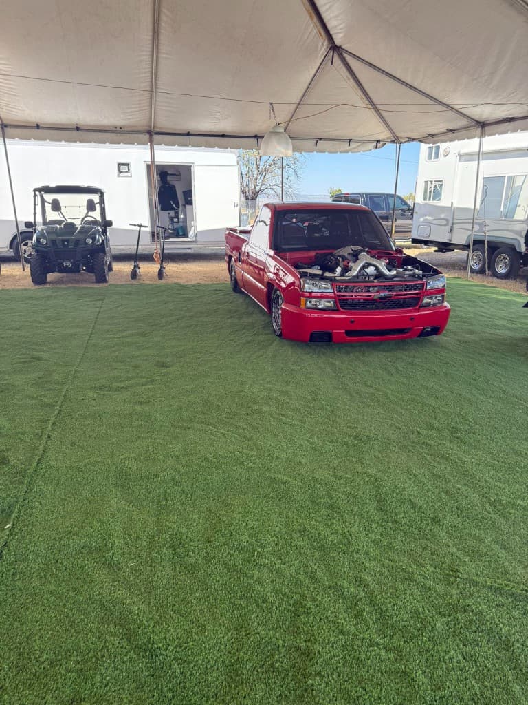 Red Chevy Silverado SS lowered